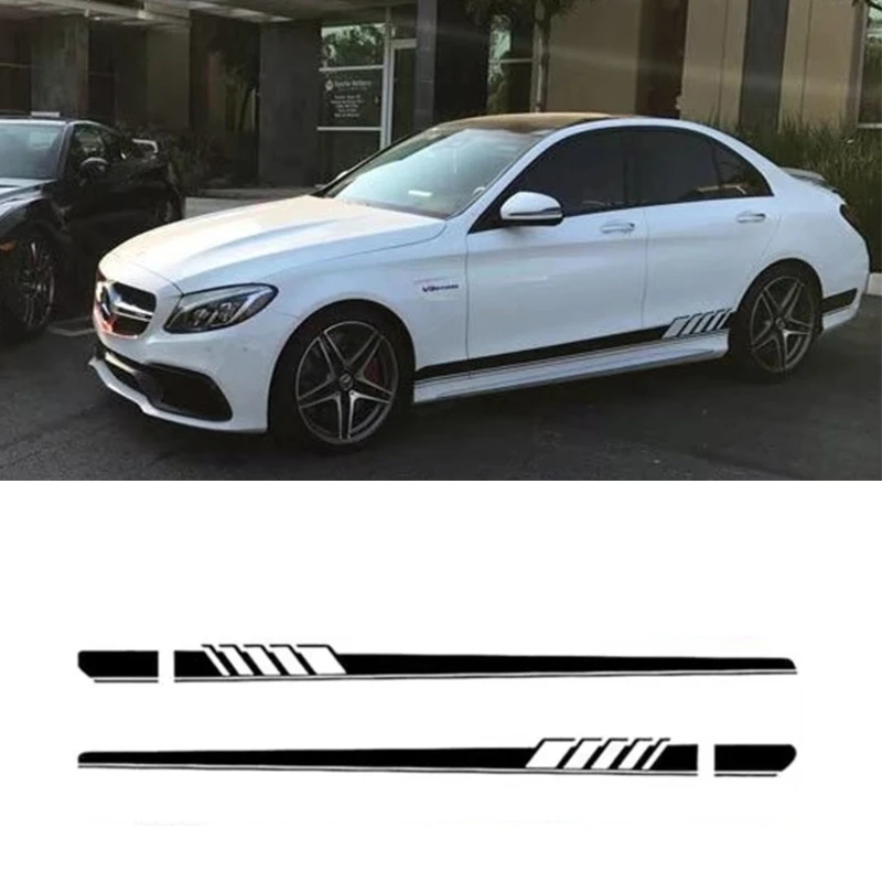 

Car Sticker Racing Stripe Body Side Skirt For Benz C Class W205 AMG Edition 507