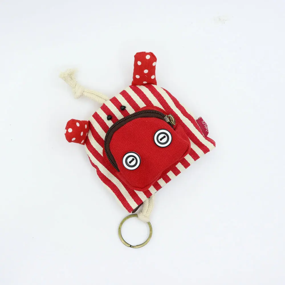 

New Style Multi-functional Pulling Key Animal Cute Coin Pocket Mini Bag Fabric Cartoon Change Purse Wallet