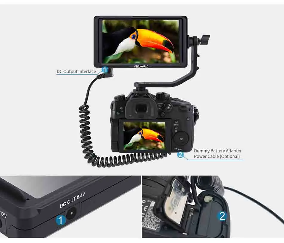FEELWORLD F5 5 дюймовый полевой монитор 1920x1080 поддержка 4K HDMI вход выход для Canon Nikon sony DSLR камеры монитор