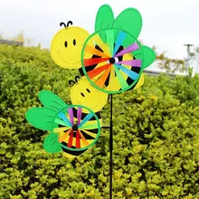 3D большое милое животное пчела ветряная мельница ветряная прядилька Вихрь дворовый садовый декор для улицы Классические игрушки