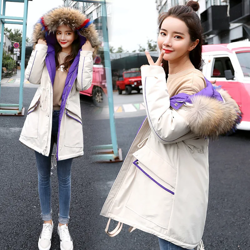 

Cotton-padded Clothes Women's Mid-length 2018 Winter New Style Korean-style Waist Hugging Slimming down Jacket Cotton-padded Clo