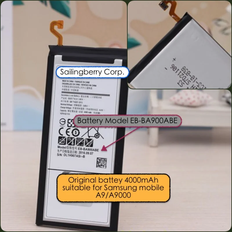 Аккумулятор подходит для samsung mobile A9/A9000 с батареей модели EB-BA900ABE