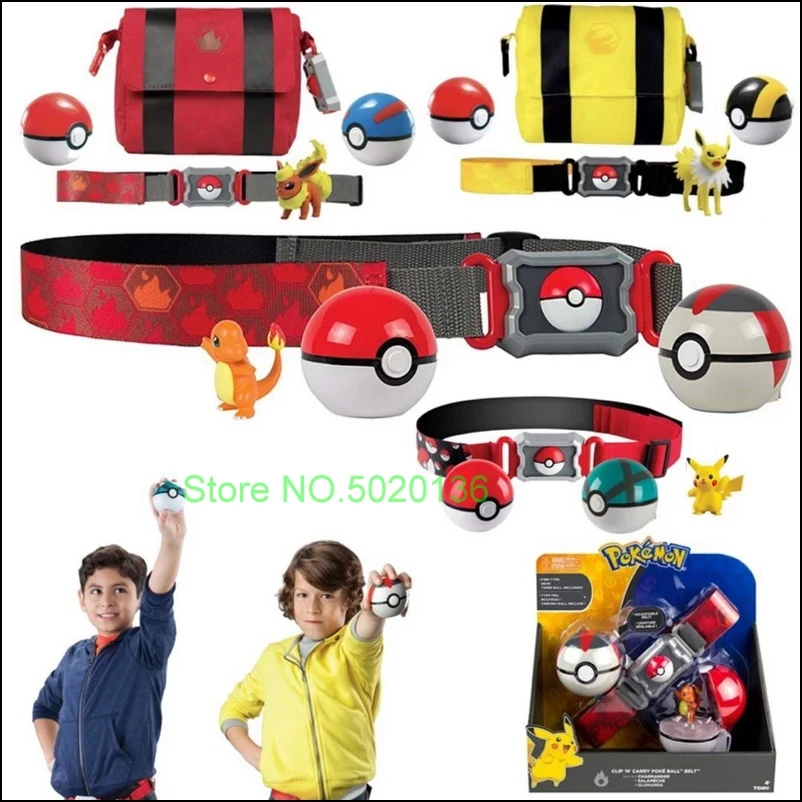 TOMY Pokemon Elf Ball Belt Pikachu Pokeball Pocket Monster Variant ModelToy Set Action Figure Model Kids Toy Gift star wars toys