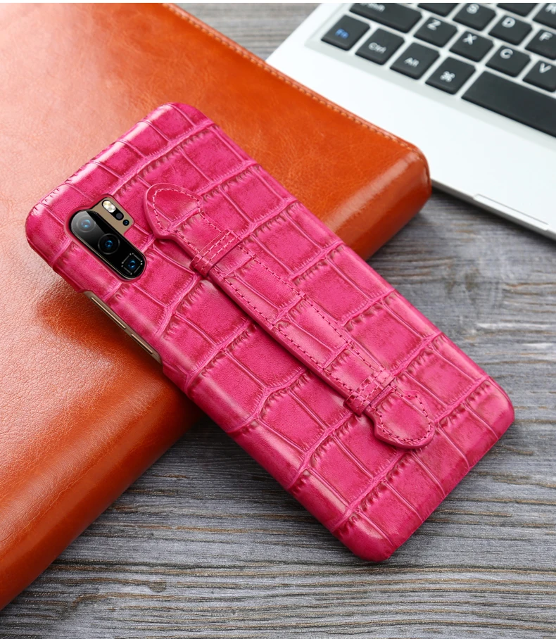 BuzzLee чехол для huawei P30 pro P30, Роскошный чехол из натуральной кожи с бамбуковым узором, Твердый чехол для телефона с ремешком на руку