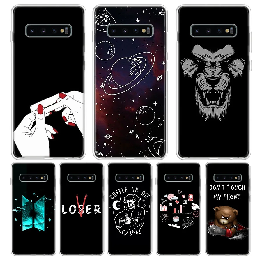 

TPU Fashion Black Space Phone Case For Samsung S6 S7 S8 S9 S10 S10E S11 S11E J42018 J62018 J82018 Phone Case Cover