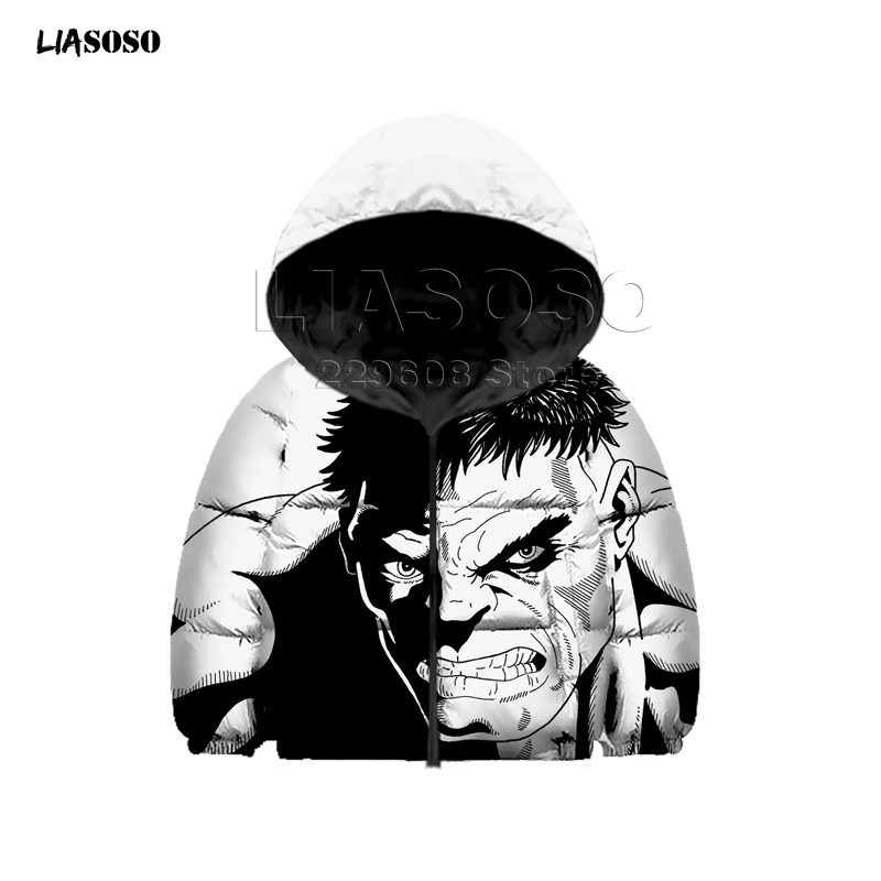 23 LIASOSO-зимний детский пуховик Куртка с Халком и 3D-принтом из фильма для мальчиков и девочек детский пуловер в стиле «мстители» в стиле хип-хоп - Цвет: 23