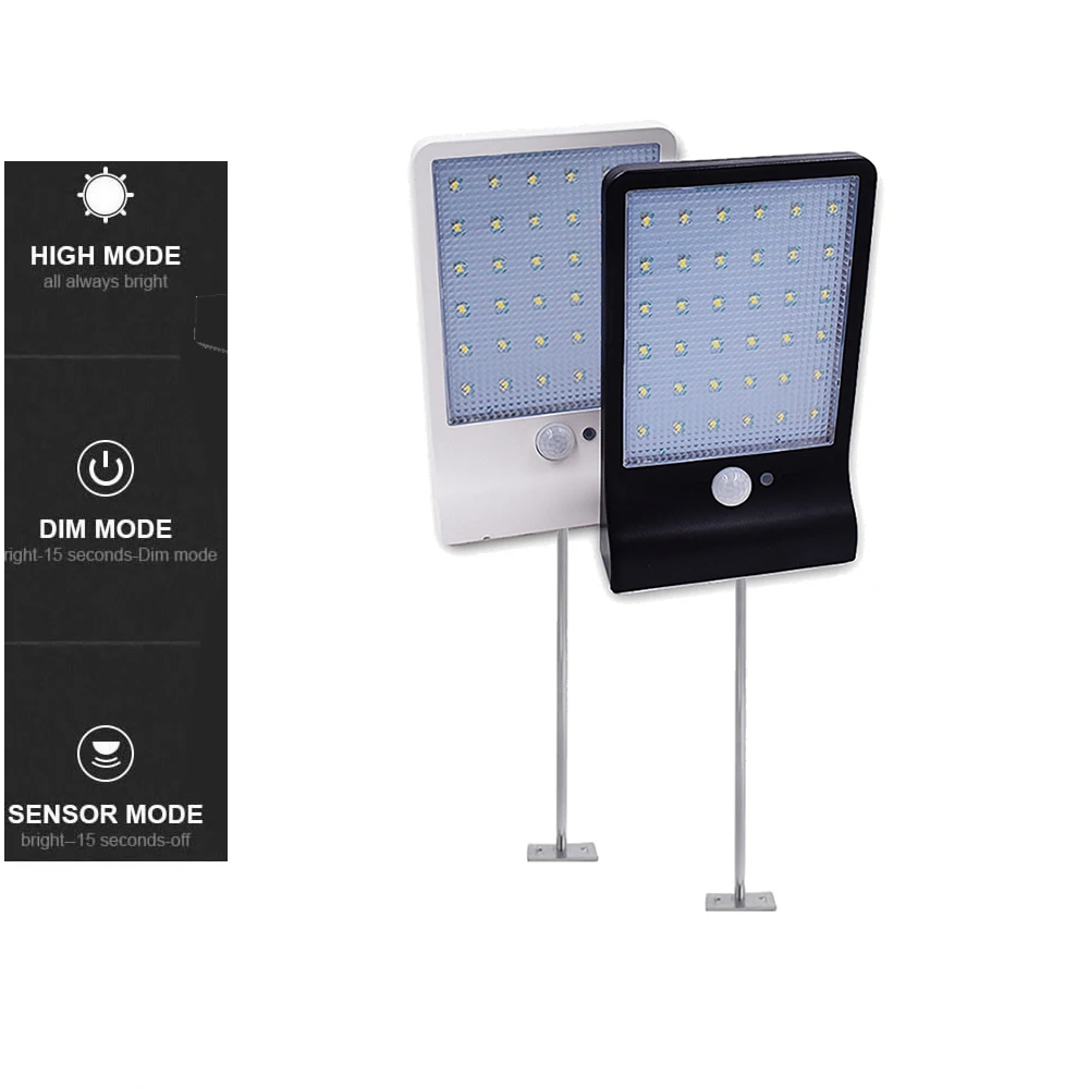 

Metal poles 48 LED Solar Lamp Motion Sensor Wall Light Outdoor Courtyard Garden Garage Security Lamp Waterproof Solar Street Lig