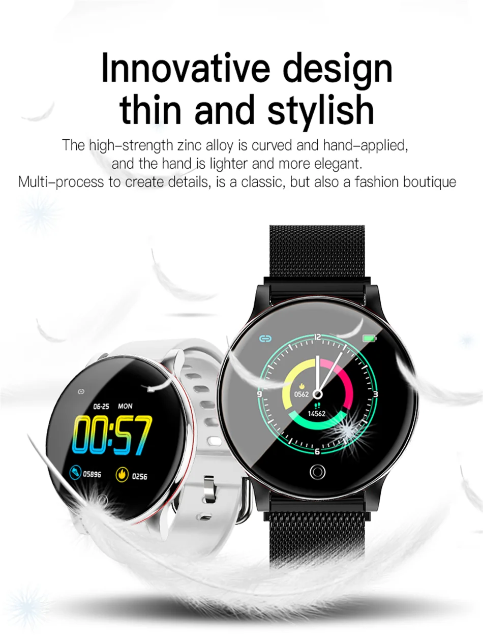 Ottwn Smart Bracelet Full Touch Screen Heart Rate Blood Pressure Blood Itch Monitoring Waterproof ZL01 Smart Exercise Bracelet
