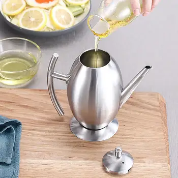 

Egg Shape Large Capacity Stainless Steel Long Spout Sauce Olive Oil Bottle Pot Household Kitchen Accessories Cooking Tool