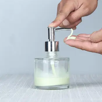 

1pc 230ml Glass Empty Shampoo Bootle Soap Dispensers Refillable Travel Bottle Lotion Bottle Toiletries Container