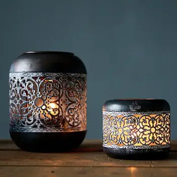

Vintage Candle Holder Wedding Decoration Chinese Style Retro Moroccan Metal Lantern Creative Romantic Decoration FF80C69