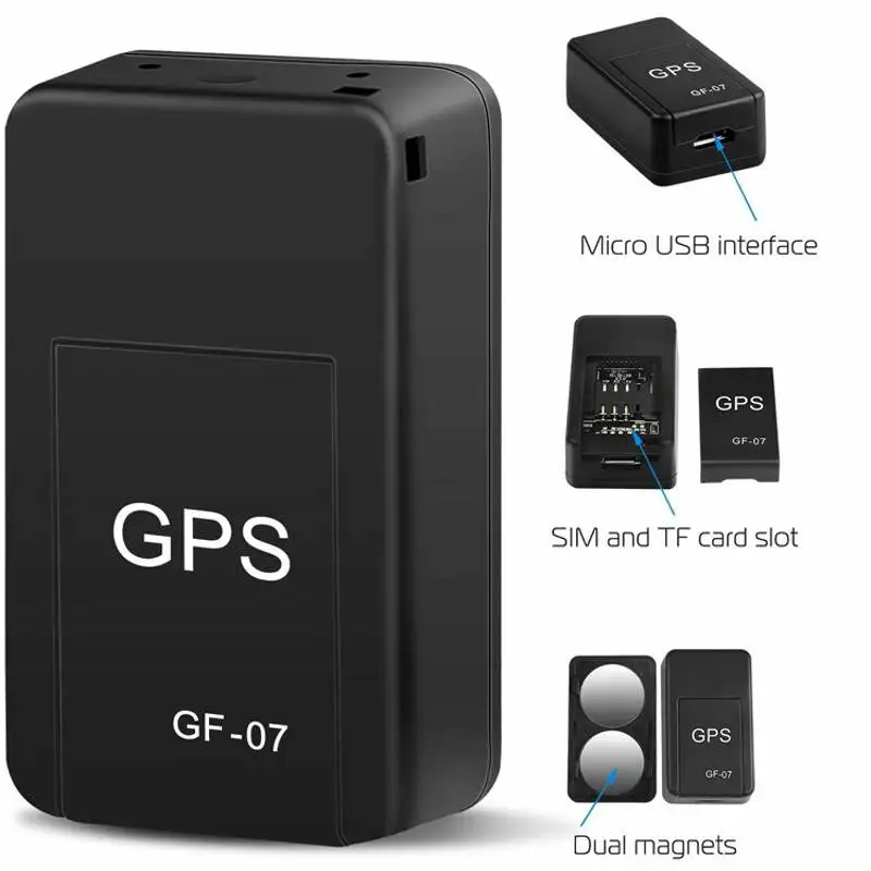 GF07 Car GPS Tracker Magnetic Real Time Tracking Device Mini Locator Magnet Adsorption 2022 SIM Inserts Message Car Accessories best gps for car