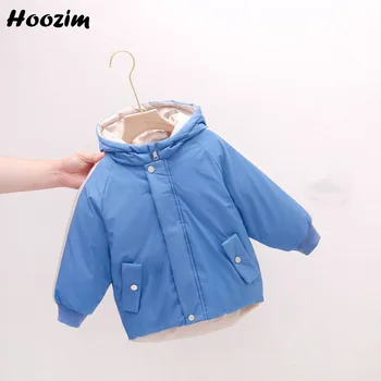 

Winter White Duck Down Jacket Boys 2-8 Year Fashion Blue Minimalist Solid Outerwear Kids Beauty Simple Hooded Coat For Girls New