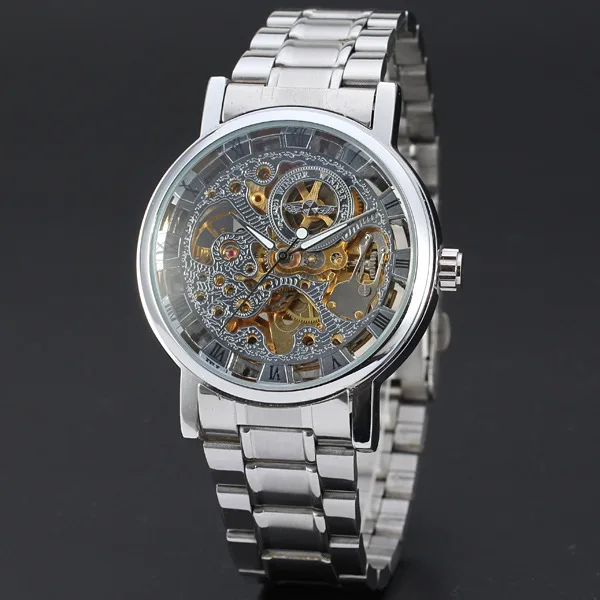 

Winner Winner Waterproof Analog Watch Hollow out Casual Business Steel Belt Watch