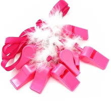10 Pcs Hot Pink Whistle Plastic Cheerleading souvenirs Football Basketball Baseball Sports Referee Whistle Survival Outdoor Like