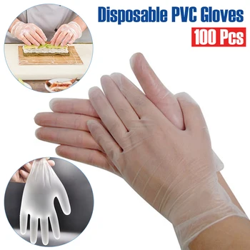 

In stock!100pcs Disposable Latex Gloves Cleaning Work Finger Gloves Latex Protective Home Food For Safety Transparent
