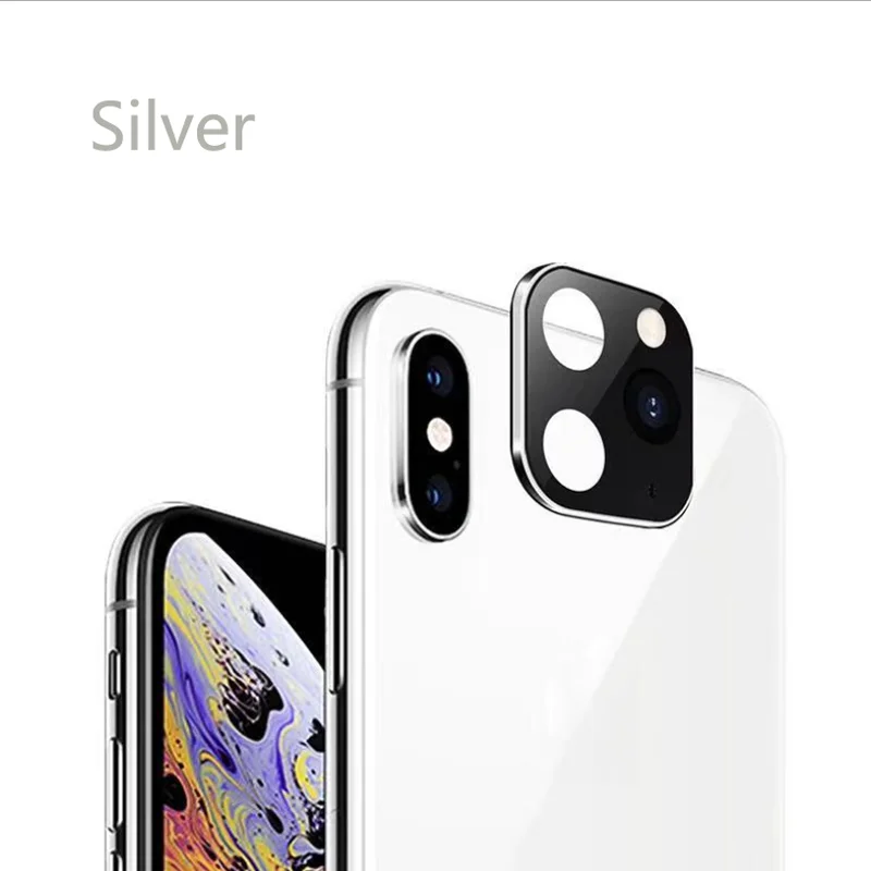Пленка из закаленного стекла для замены секунд для iPhone 11 Pro Max для iPhone 11 Pro XS MAX XR 7 8 Plus металлическая защитная крышка для объектива камеры - Цвет: Second Change Silver