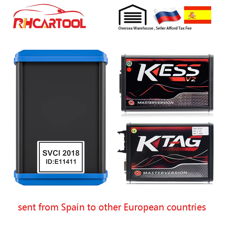 

OBD2 SVCI FVDI 2018 ABRITES +KESS 5.017 KTAG red pcb Diagnostic Tool Cover All Functions Technical Support With 18 Softwares