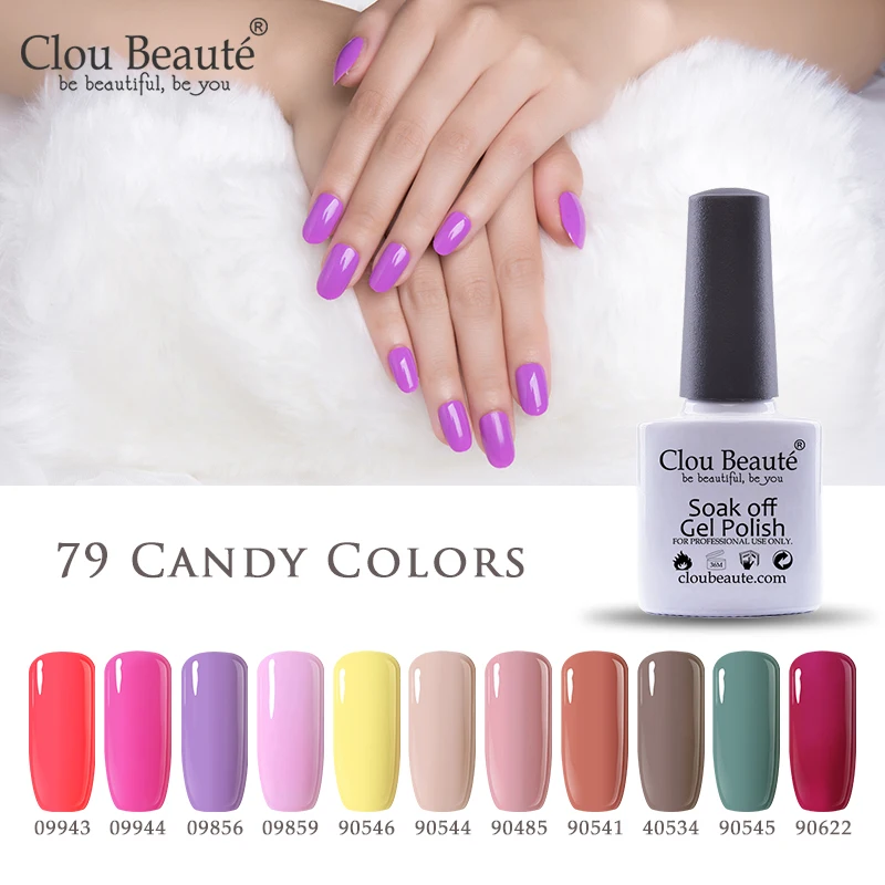 Гель лак для ногтей Clou Beaute 79 цветов s СВЕТОДИОДНЫЙ УФ Полупостоянный ногтей|Гель