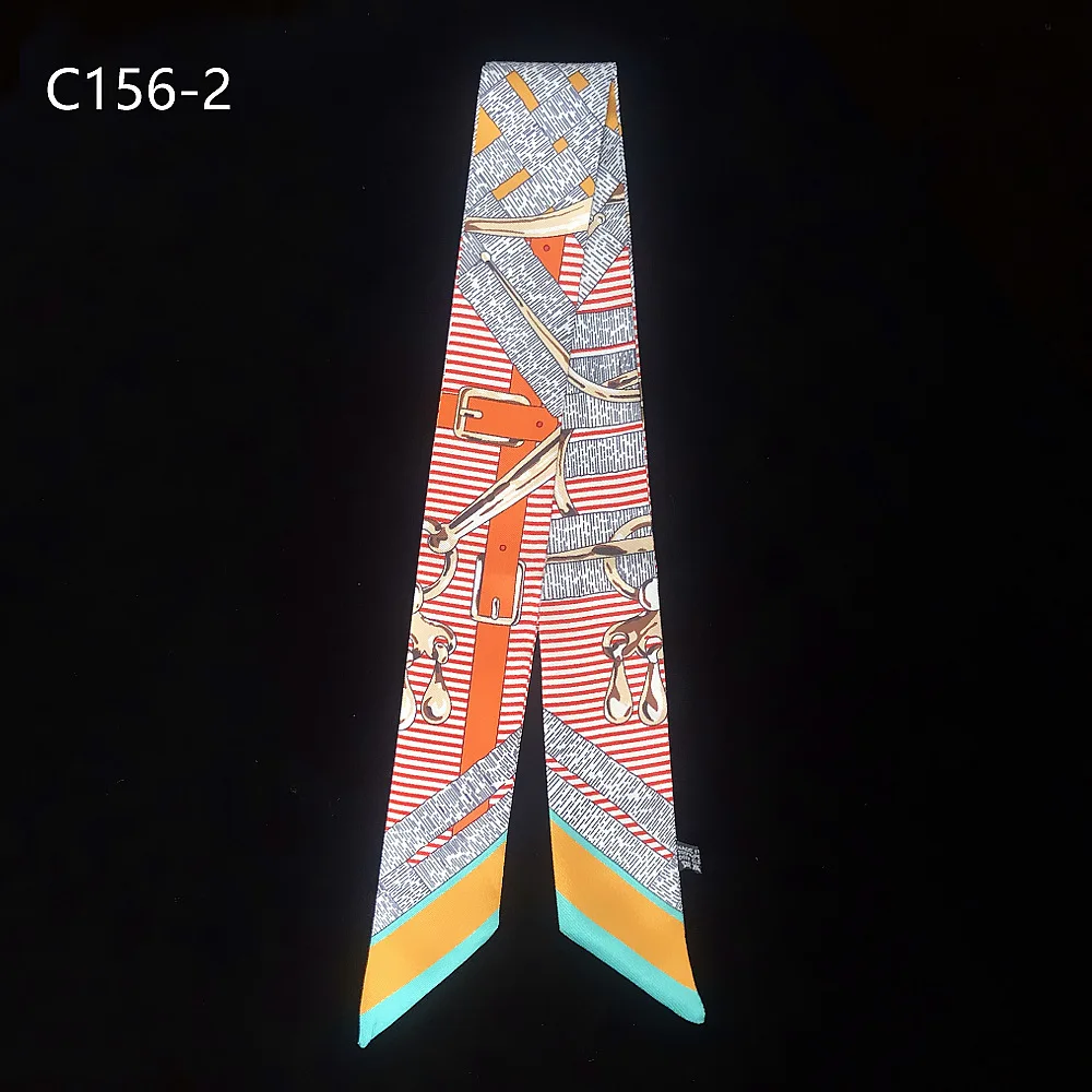 

New Fashion Striped Flaid Lattice Print Silk Scarf For Bag Ribbons Womens Luxury Brand Head Scarf Scarf Small Long Scarves Tie