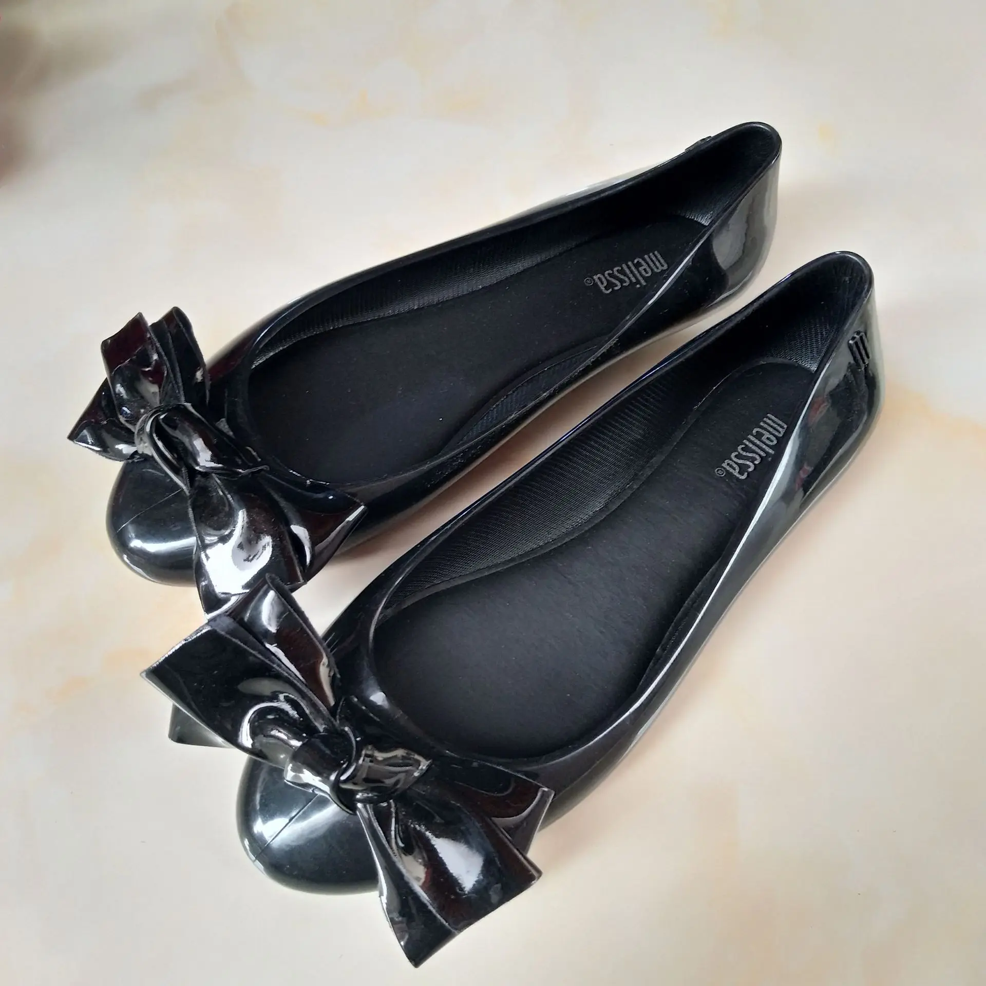 

2018 New Style Melissa Gel Shoes Bow WOMEN'S Shoes Soft round-Toe Sandals Flat Heel Savory Rain Boots