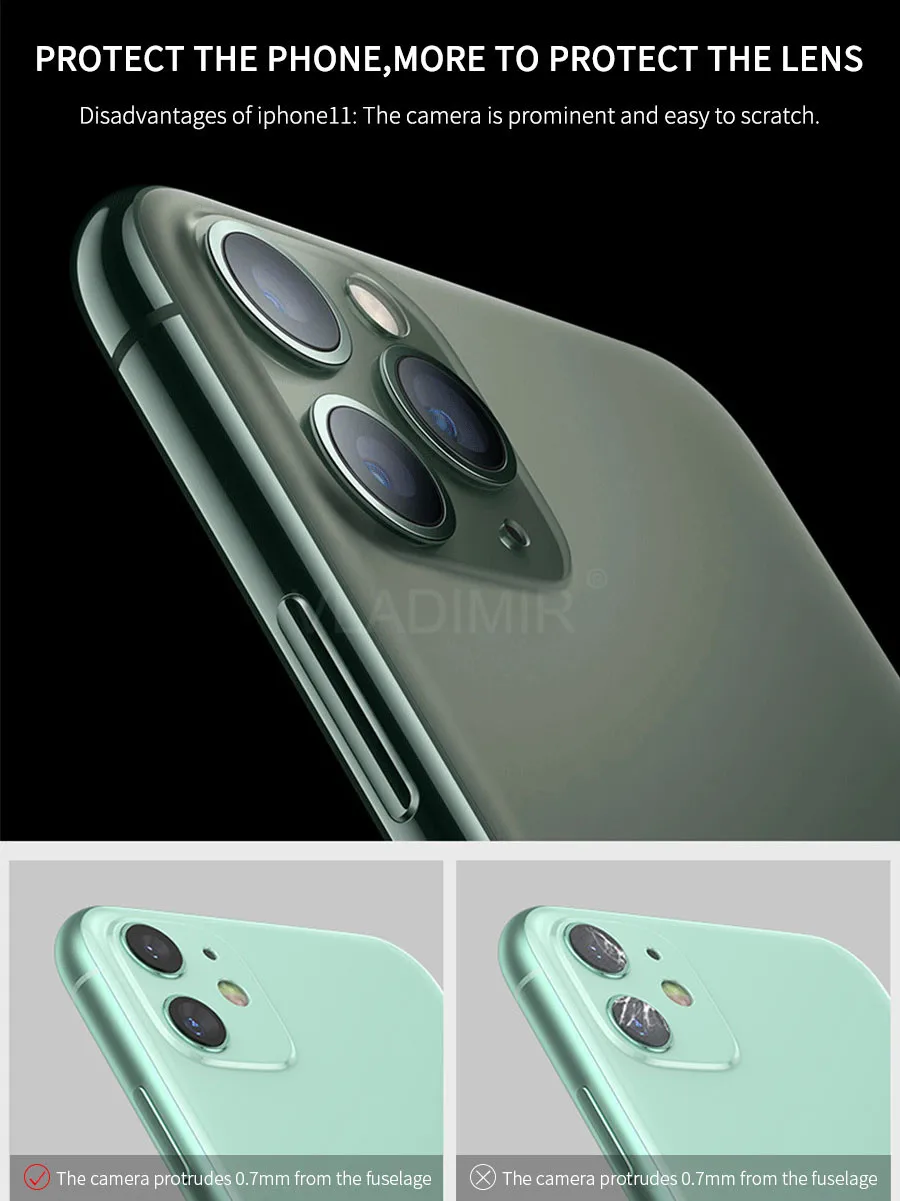 3D полное покрытие объектива камеры защитный чехол для экрана IPhone 11 Pro Max камера защитное закаленное стекло+ защитное металлическое кольцо