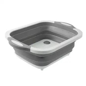 

3 IN 1 Folding Basket Cutting Board Kitchen Chopping Block Washing Sinks Cutting Board Organizer Cut Board