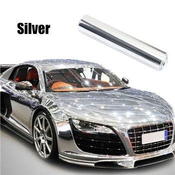 

CAR STICKER DECAL SILVER CHROME MIRROR VINYL WRAP FILM SHEET BUBBLE 152*20CM AU