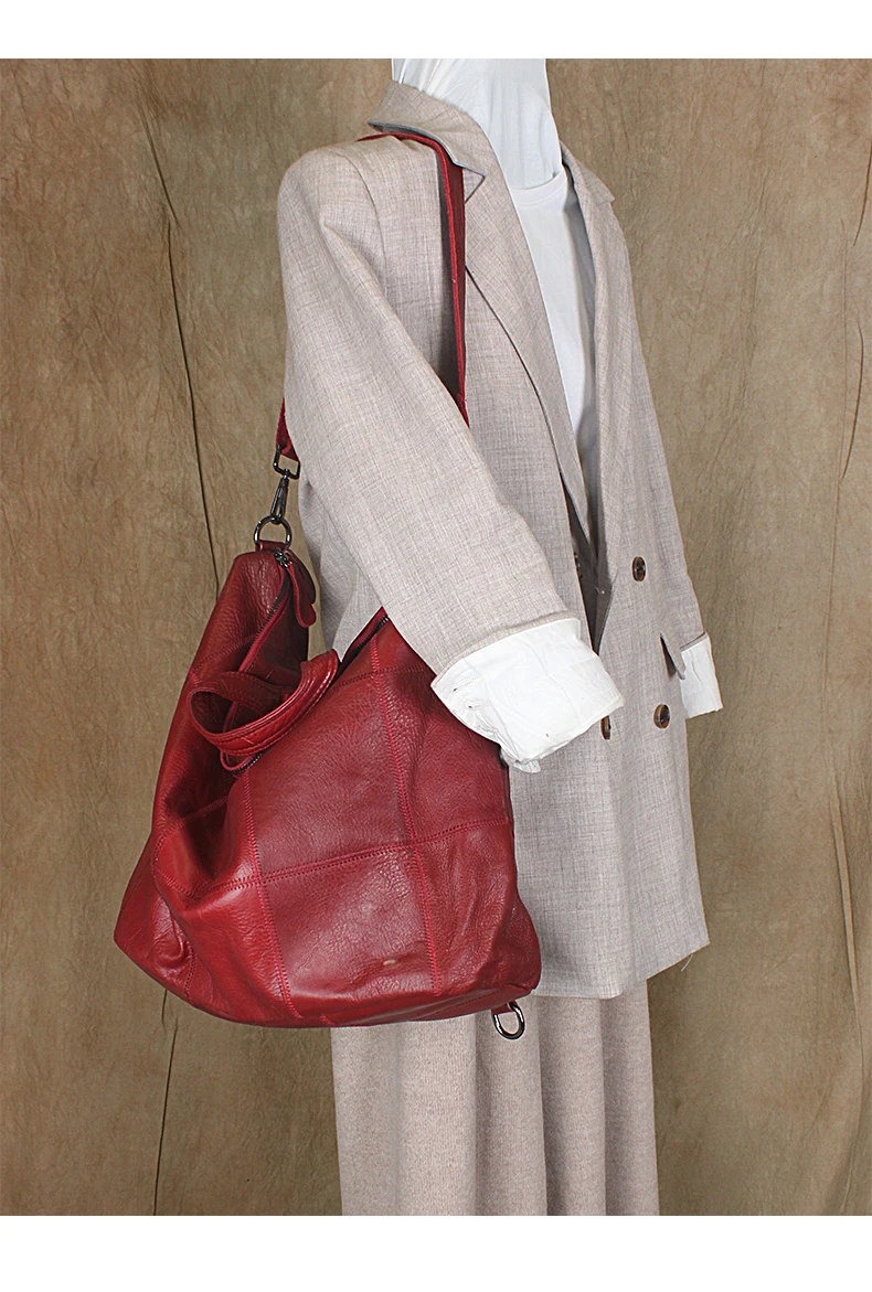 Кожа Женский натуральный кожаный рюкзак на одно плечо большая сумка коровья кожа сумка ретро кожаная женская сумка