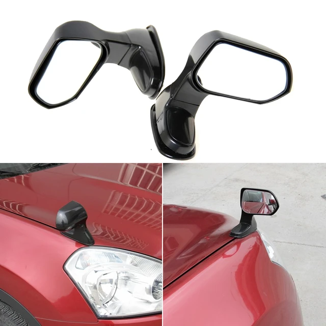 Espejo retrovisor para el capó del coche, espejo retrovisor ajustable de  gran angular para coche, espejo de punto ciego trasero, espejo lateral,  lente