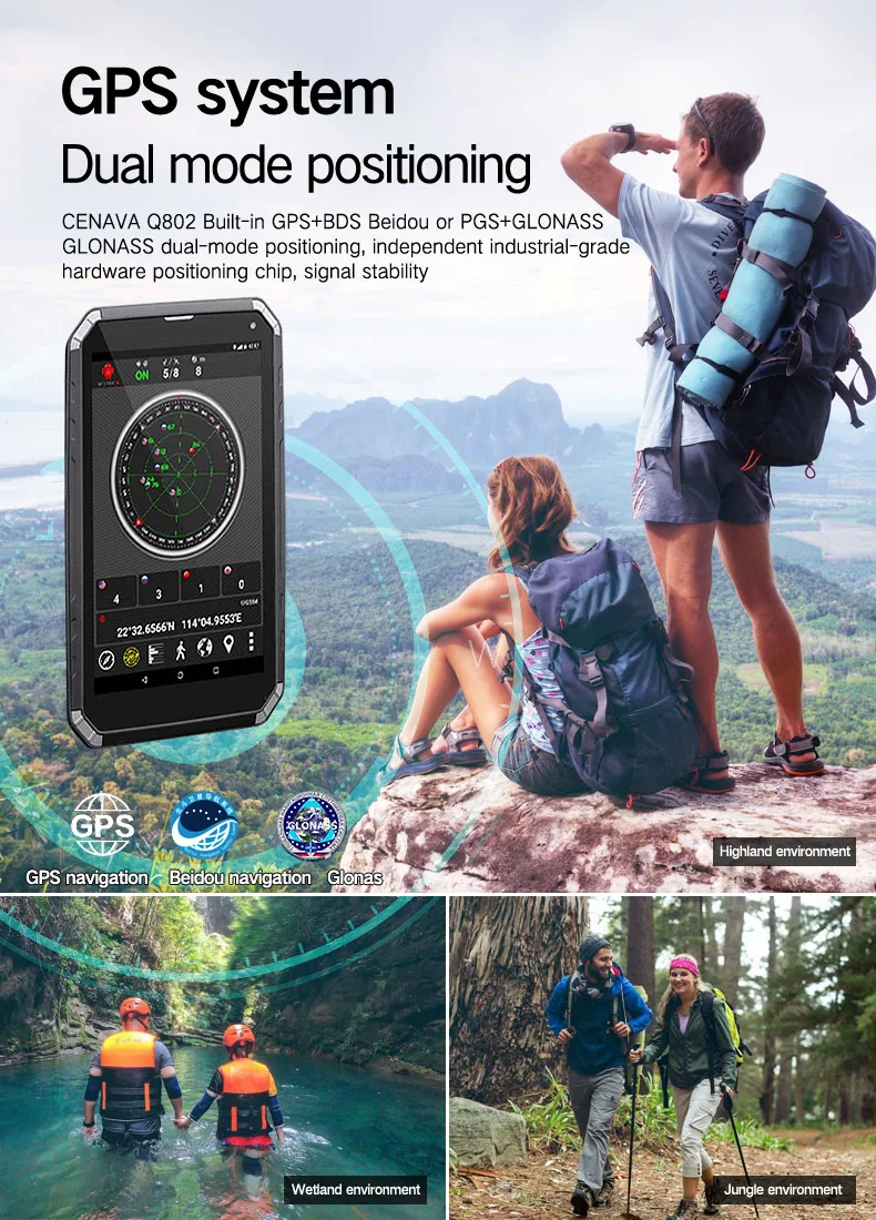 CENAVA-Q802 Android7.0 MTK6753 8 дюймов IP68CPU 4G, планшет, PC, 4 Гб оперативной памяти, 64 Гб встроенной памяти, 1920*1200 ips 8500 мА-ч