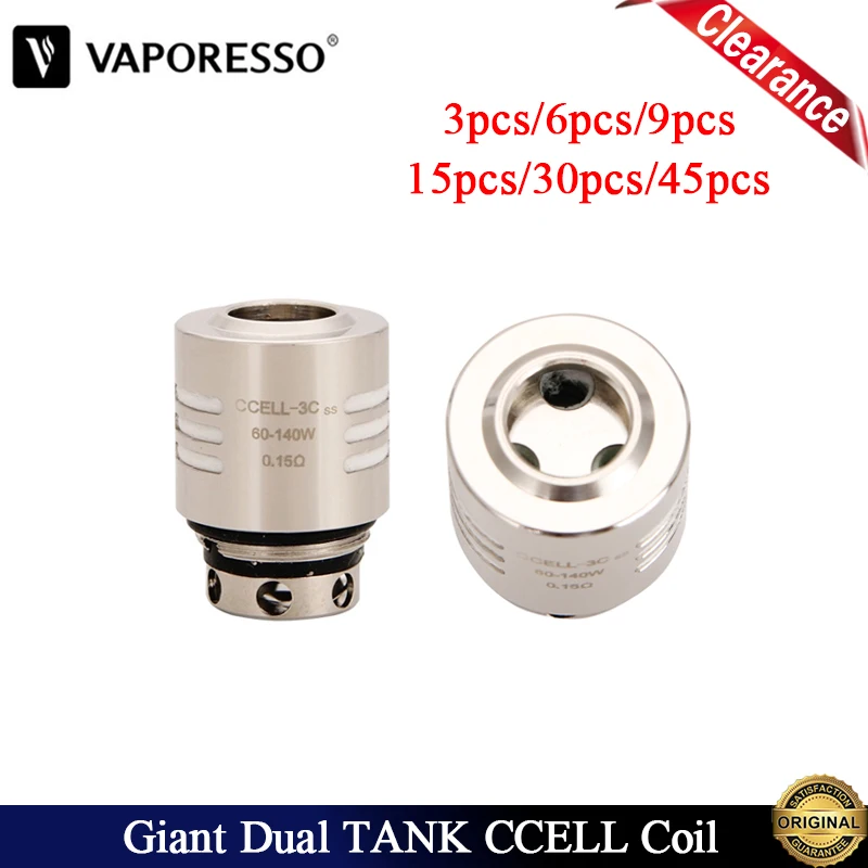 3 ~ 45 шт./лот оригинальный Vaporesso Гигантский двойной бак CCELL катушка электронная