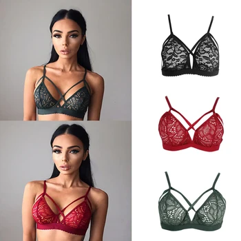

2019 Sexy Lace Bra Tops Women Bustier Bra Floral Lace Sheer Bandage Patch Bralette Unpadded Bra Wiree Lingerie Summer
