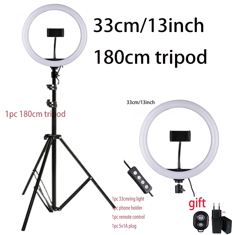 16 см 26 см 33 см 45 см Selfie Ring Light 5V1A EU plug с держателем для телефона фото освещение с пультом дистанционного управления для фото видео - Цвет: 5600 К