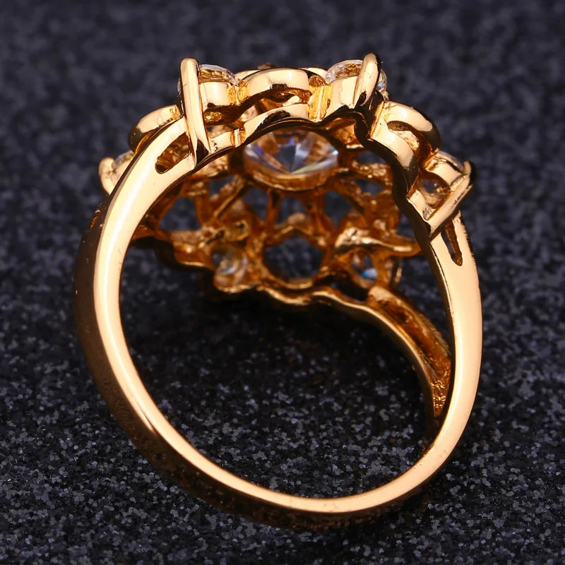 Женское кольцо из розового золота с белым цирконом размеры 5 75 6 7 R358|ring jewelry|jewelry