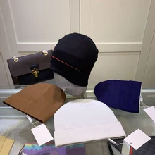 Chapeau tricoté pour femme, marque de luxe, solide, décontracté, pliable, doux, garde au chaud, en plein air, automne, 2021 