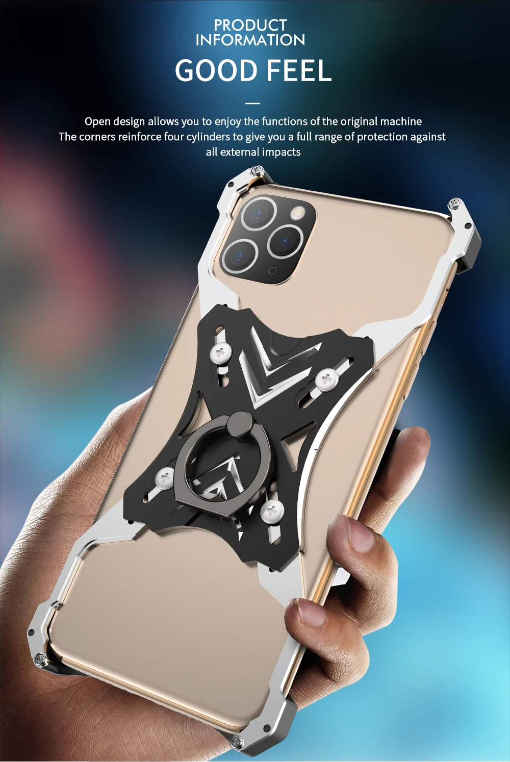 Для Apple iphone 11 Pro MAX X XR XS MAX 7 8 6s Plus чехол Роскошный 3D Жесткий Алюминиевый металлический каркас кольцо держатель Броня Защитная задняя крышка
