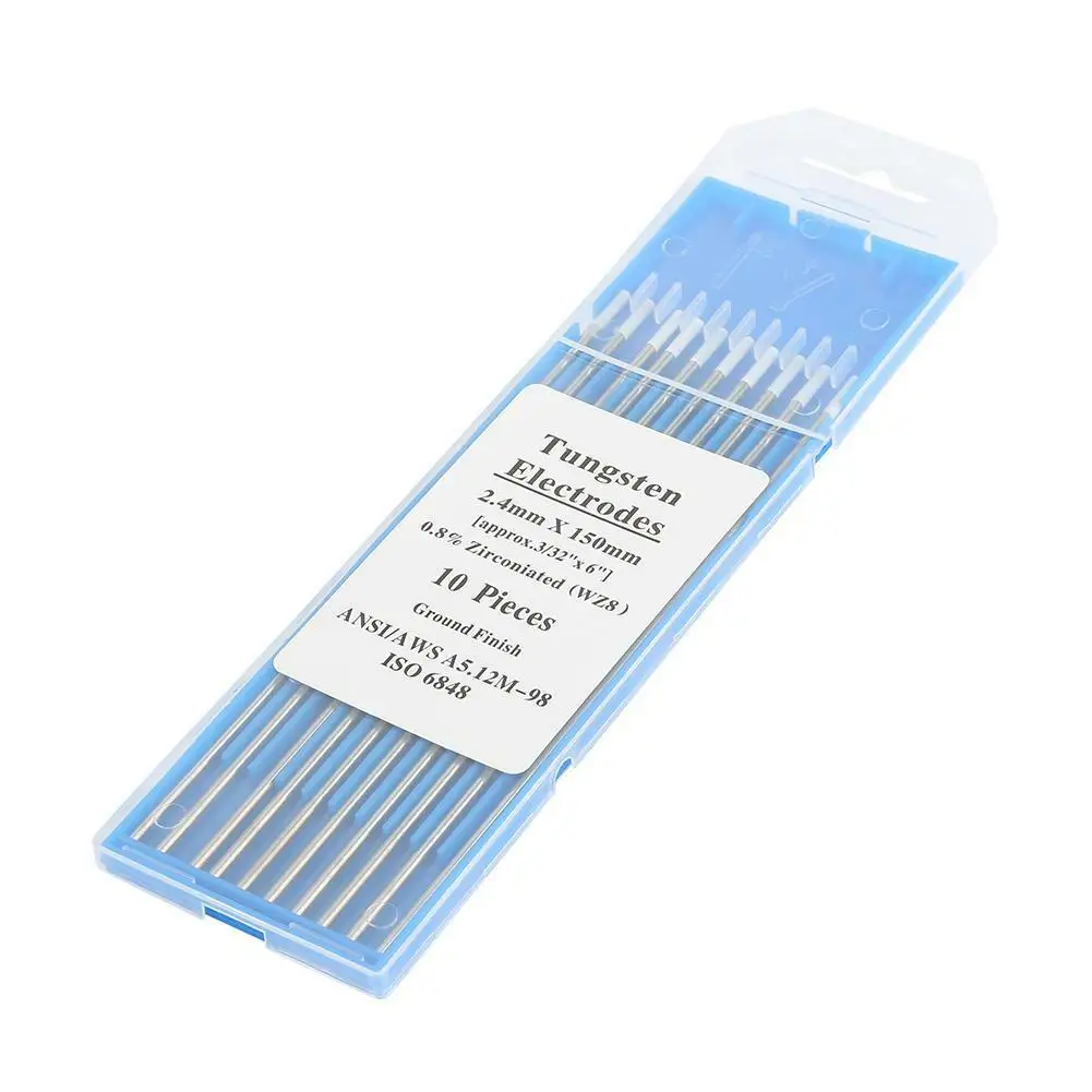 10pcs WT20 Zirconiated Thorium Tungsten Electrodes CNC TIG Welders Torch Parts - Color: 2 4 150mm