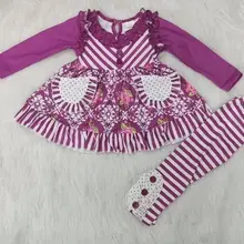 Лидер продаж, осенний комплект с длинными рукавами и карманами для девочек, высококачественный Детский комплект в полоску с цветочным принтом