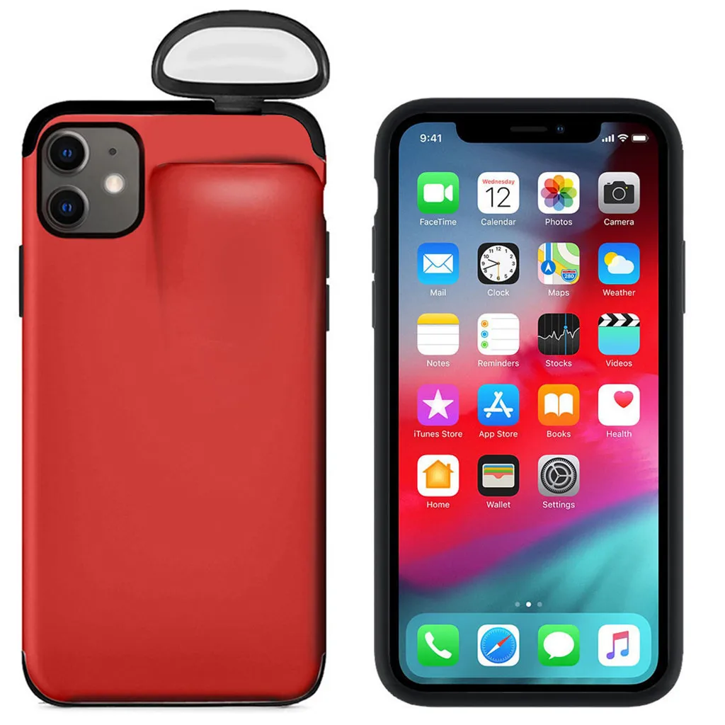 Чехол для телефона 2 в 1, комплект беспроводной гарнитуры, защита для Iphone 11 и для Caja Del telefono черный, дропшиппинг