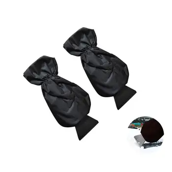 

2 Pcs Waterproof Ice Scraper Gloves Snow Blade Mitts Snow Frost Remover For Car Window Windshields