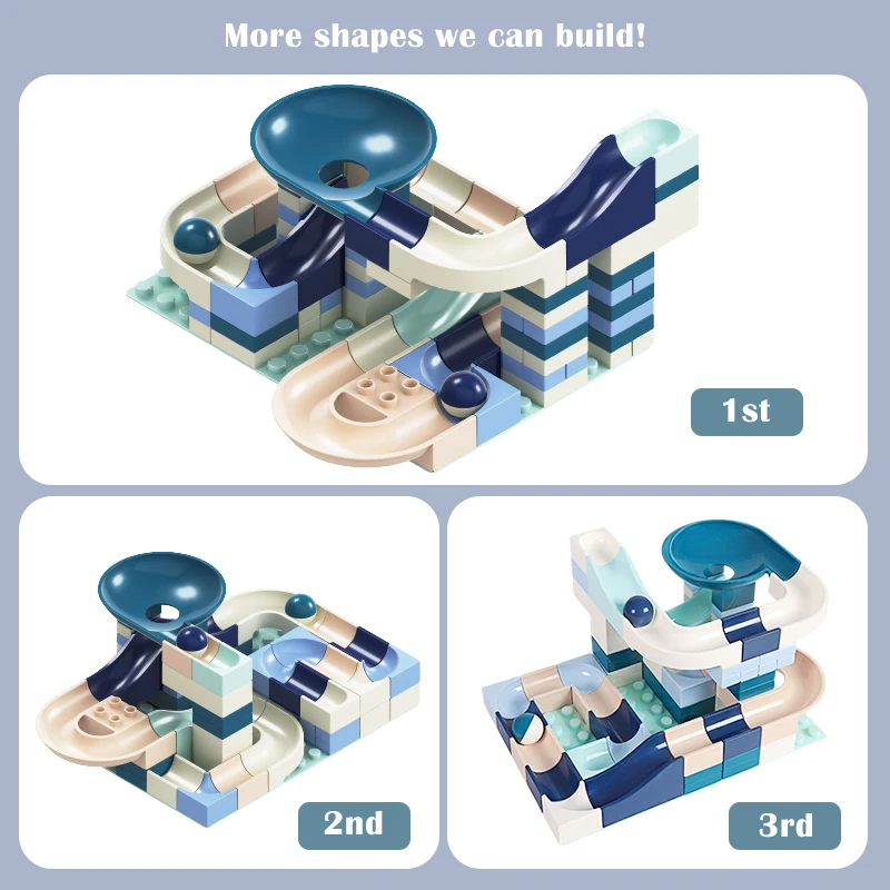 New 80 Pcs Marble Race Run Building Block Compatible Legoingly Duplo Constructor Bricks Educational Toys for Children Kids