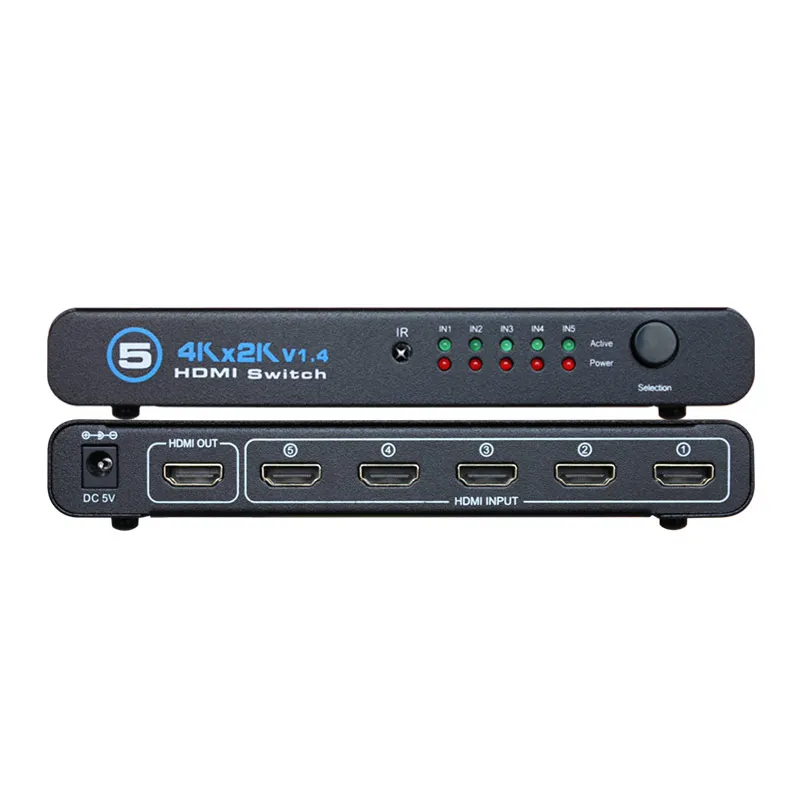 HDMI видео коммутатор 5 в 1 выход адаптер Светодиодный дисплей портов полный HD1080P