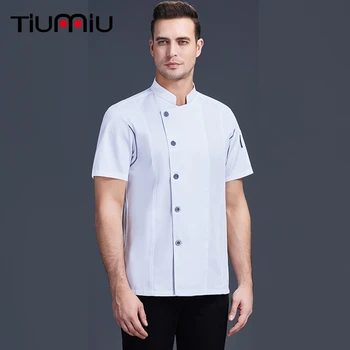

Chef Uniform Kitchen Food Service Jacket Single Breasted Overalls Men Women Restaurant Hotel Bakery Catering Cook Clothing