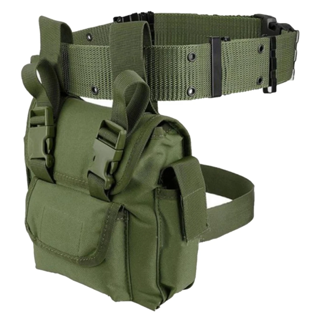 Molle Drop Leg сумка Военная 1000D нейлоновая Водонепроницаемая Мужская тактическая поясная Сумка дорожная поясная сумка для прогулок, охоты и кемпинга, езды на велосипеде - Цвет: Green