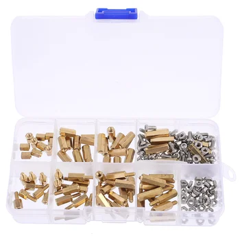 

180pcs/set Hex Column Sturdy Brass Prime Durable Standoff Screw Nut