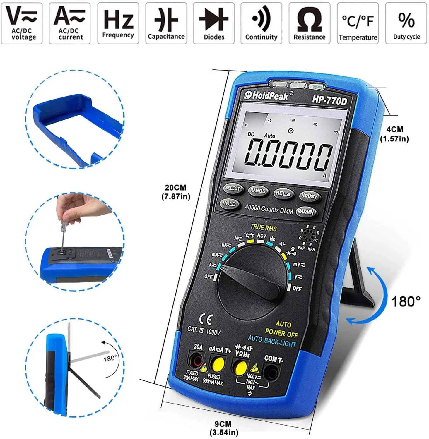 Цифровой мультиметр автоматическое определение яркости 40000 отсчетов тестер