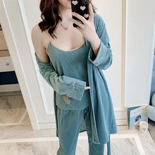 Pijama mujer inviernor новая бархатная одежда для сна сексуальное платье-пижама из четырех предметов Корейская бархатная Домашняя одежда с длинными рукавами
