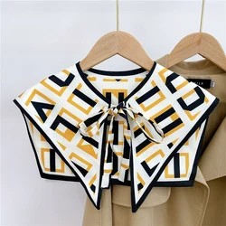 1Pc Silk Scarf Shawl For Women Detachable Lapel Shirt Bowknots Small Scarf Dress False Collar Neckwear Cape Decor Accessories