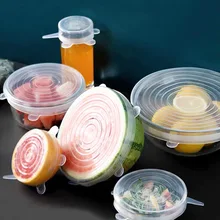 Set of 6 pieces food grade silicone fresh cover stretch stretch plastic wrap can be reused kitchen gadgets to save food gadgets